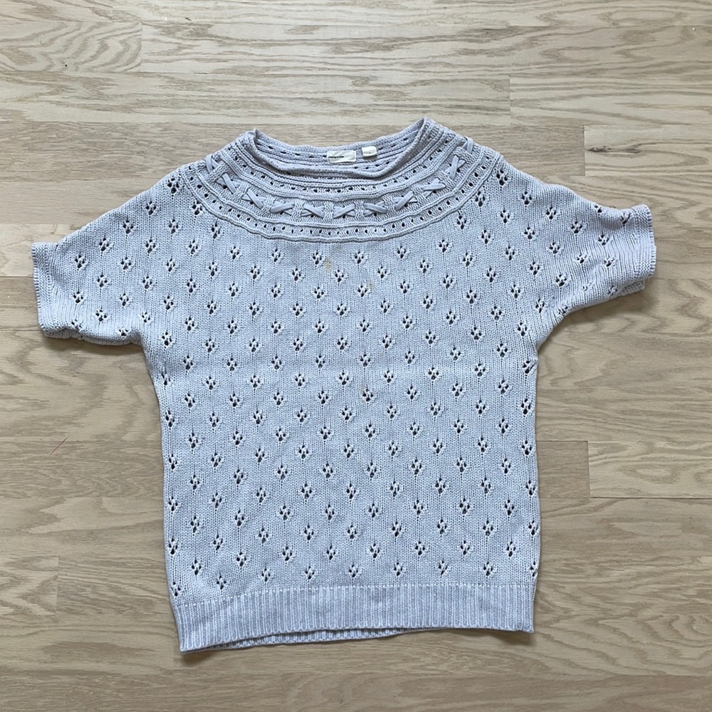 Anthropologie Lavender Chunky Knot Sweater Large